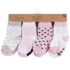 Touched By Nature Baby Girl Organic Cotton Socks, Navy Pink, 12-24 Months