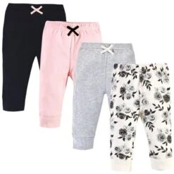 Touched By Nature Baby And Toddler Girl Organic Cotton Pants 4pk, Black Floral -Baby GUEST 438252dc a2a3 462c 9263 2bee36954a15