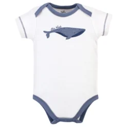 Touched By Nature Organic Cotton Bodysuits 5pk, Blue Whale -Baby GUEST 448f1256 0cd0 4a89 819e 14d067ae0b8d