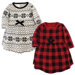 Touched By Nature Big Girls And Youth Organic Cotton Long-Sleeve Dresses 2pk, Buffalo Plaid -Baby GUEST 45132774 777a 4fcc b60c ee12c39aaffe