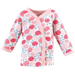 Touched By Nature Baby Girl Organic Cotton Preemie Layette 4pc Set, Rosebud, Preemie