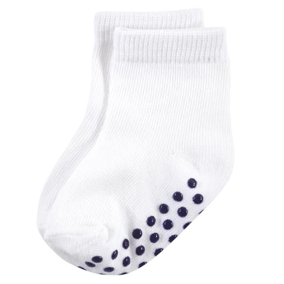 Touched By Nature Baby And Toddler Boy Organic Cotton Socks With Non-Skid Gripper For Fall Resistance, Solid Black Blue 5 Touched By Nature Baby And Toddler Boy Organic Cotton Socks With Non-Skid Gripper For Fall Resistance, Solid Black Blue - Image 5