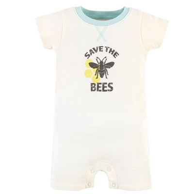 Touched By Nature Unisex Baby Organic Cotton Rompers, Save The Bees 2 Touched By Nature Unisex Baby Organic Cotton Rompers, Save The Bees - Image 2