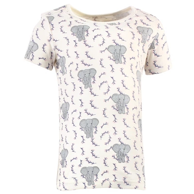 Touched By Nature Baby Girl Organic Cotton Tight-Fit Pajama Set, Pink Elephant 2 Touched By Nature Baby Girl Organic Cotton Tight-Fit Pajama Set, Pink Elephant - Image 2