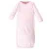 Touched By Nature Baby Girl Organic Cotton Long-Sleeve Gowns 3pk, Girl Elephant