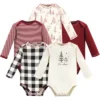 Touched By Nature Organic Cotton Long-Sleeve Bodysuits 5pk, Winter Woodland