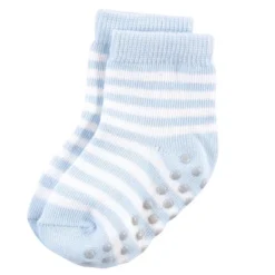 Touched By Nature Baby And Toddler Boy Organic Cotton Socks With Non-Skid Gripper For Fall Resistance, Blue -Baby GUEST 5c070184 ecaa 4ebf a5cd 2a6b623405d2