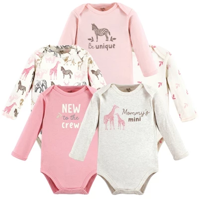 Touched By Nature Infant Girl Organic Cotton Long-Sleeve Bodysuits, Girl Safari 7 Touched By Nature Infant Girl Organic Cotton Long-Sleeve Bodysuits, Girl Safari - Image 7