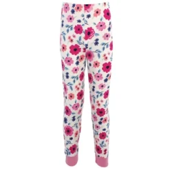 Touched By Nature Toddler And Kids Girl Organic Cotton Tight-Fit Pajama Set, Garden Floral