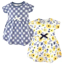 Touched By Nature Baby And Toddler Girl Organic Cotton Short-Sleeve Dresses 2pk, Yellow Garden -Baby GUEST 5ee7e25e 59f1 4729 a469 efd64c3fe03a