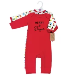 Touched By Nature Baby Unisex Holiday Pajamas, Baby Merry And Bright