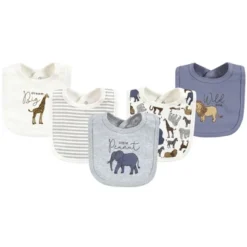 Touched By Nature Infant Boy Organic Cotton Bibs, Classic Safari, One Size -Baby GUEST 61c80f86 ce0e 4da4 b3b6 bf39a1648299