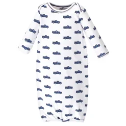 Touched By Nature Baby Boy Organic Cotton Long-Sleeve Gowns 3pk, Truck, 0-6 Months