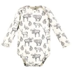 Touched By Nature Organic Cotton Long-Sleeve Bodysuits, Neutral Woodland -Baby GUEST 64a706ce 9576 4648 936e a699f12be701