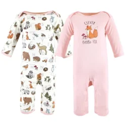 Touched By Nature Infant Girl Organic Cotton Coveralls, Woodland Alphabet -Baby GUEST 64e23624 25b1 4169 885c 61270b804db1