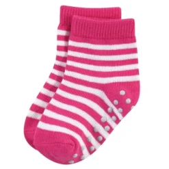 Touched By Nature Baby And Toddler Girl Organic Cotton Socks With Non-Skid Gripper For Fall Resistance, Pink -Baby GUEST 66134bc6 859a 4b31 9235 a373ea5374ba