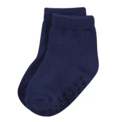 Touched By Nature Baby And Toddler Boy Organic Cotton Socks With Non-Skid Gripper For Fall Resistance, Blue -Baby GUEST 68d6b008 fbb1 4021 b494 8033524f3ec7