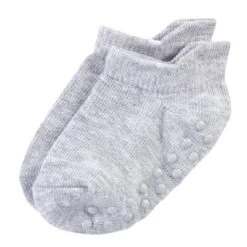 Touched By Nature Baby And Toddler Boy Organic Cotton Socks With Non-Skid Gripper For Fall Resistance, Solid Black Gray -Baby GUEST 695e52f7 6ae1 46c4 8af7 34cd97a15963