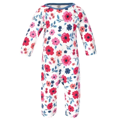Touched By Nature Baby Girl Organic Cotton Coveralls 3pk, Garden Floral 3 Touched By Nature Baby Girl Organic Cotton Coveralls 3pk, Garden Floral - Image 3