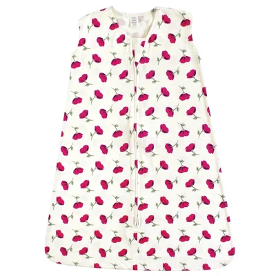 Touched By Nature Baby Girl Organic Cotton Sleeveless Wearable Sleeping Bag, Sack, Blanket, Petals 1 Touched By Nature Baby Girl Organic Cotton Sleeveless Wearable Sleeping Bag, Sack, Blanket, Petals