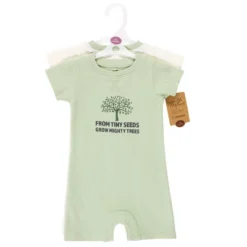 Touched By Nature Unisex Baby Organic Cotton Rompers, Bee Different