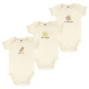Touched By Nature Organic Cotton Bodysuits 3pk, Peanut
