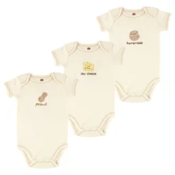 Touched By Nature Organic Cotton Bodysuits 3pk, Peanut
