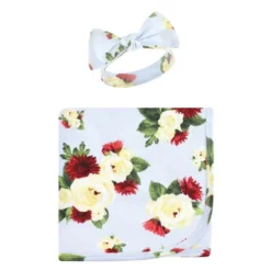 Touched By Nature Infant Girl Organic Cotton Swaddle Blanket And Headband, Rose Mum, 0-6 Months -Baby GUEST 7b2b8bf8 e01b 4866 8858 11636438b82c