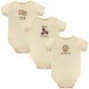 Touched By Nature Organic Cotton Bodysuits 3pk, Muffin