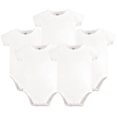 Touched By Nature Organic Cotton Bodysuits 5pk, White 2 Touched By Nature Organic Cotton Bodysuits 5pk, White - Image 2