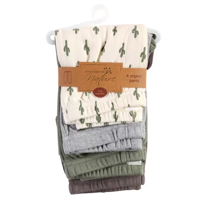 Touched By Nature Baby And Toddler Boy Organic Cotton Pants 4pk, Cactus 1 Touched By Nature Baby And Toddler Boy Organic Cotton Pants 4pk, Cactus