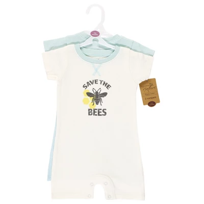 Touched By Nature Unisex Baby Organic Cotton Rompers, Save The Bees 1 Touched By Nature Unisex Baby Organic Cotton Rompers, Save The Bees