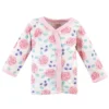 Touched By Nature Baby Girl Organic Cotton Preemie Layette 4pc Set, Pink Rose, Preemie