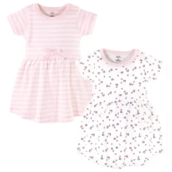 Touched By Nature Baby And Toddler Girl Organic Cotton Short-Sleeve Dresses 2pk, Tiny Flowers -Baby GUEST 86175b8e 48bf 4dba 974e ad48b044c12f