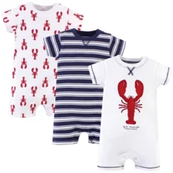 Touched By Nature Baby Boy Organic Cotton Rompers 3pk, Lobster -Baby GUEST 87b93135 f98b 4ebc b432 f5da03a536de