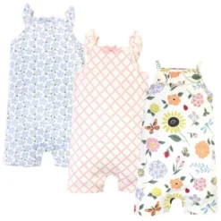 Touched By Nature Baby Girl Organic Cotton Rompers 3pk, Flutter Garden -Baby GUEST 8a7973ce f38d 4a15 81e9 450fb849ec6b