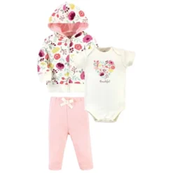 Touched By Nature Baby And Toddler Girl Organic Cotton Hoodie, Bodysuit Or Tee Top, And Pant, Botanical -Baby GUEST 8df39039 61a9 49dd 9602 d76f4fe8c634