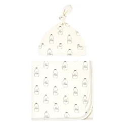 Touched By Nature Unisex Baby Organic Cotton Swaddle Blanket And Cap, Milk, 0-6 Months -Baby GUEST 915935af baf8 4299 95a1 4ee15767147e