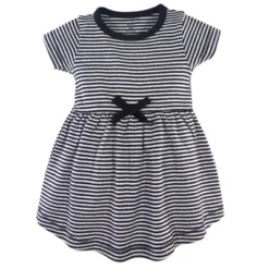 Touched By Nature Baby And Toddler Girl Organic Cotton Short-Sleeve Dresses 2pk, Black Floral