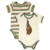 Touched By Nature Baby Boy Organic Cotton Bodysuits, Green