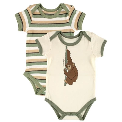 Touched By Nature Baby Boy Organic Cotton Bodysuits, Green 1 Touched By Nature Baby Boy Organic Cotton Bodysuits, Green