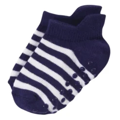 Touched By Nature Baby And Toddler Boy Organic Cotton Socks With Non-Skid Gripper For Fall Resistance, Blue Black -Baby GUEST 938de28b 47bb 4140 94b1 1b1c9d2edb1a