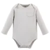 Touched By Nature Organic Cotton Long-Sleeve Bodysuits 5pk, Marching Elephant