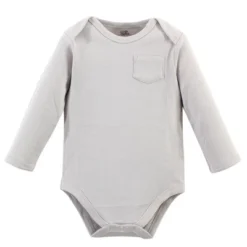 Touched By Nature Organic Cotton Long-Sleeve Bodysuits 5pk, Marching Elephant