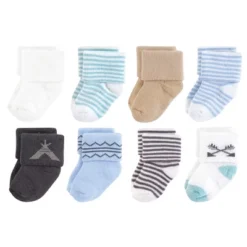 Touched By Nature Baby Boy Organic Cotton Socks, Charcoal