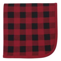Touched By Nature Baby Organic Cotton Swaddle, Receiving And Multi-purpose Blanket, Buffalo Plaid, One Size