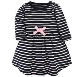 Touched By Nature Baby And Toddler Girl Organic Cotton Long-Sleeve Dresses 2pk, Ditsy Floral