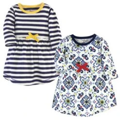 Touched By Nature Baby And Toddler Girl Organic Cotton Long-Sleeve Dresses 2pk, Pottery Tile -Baby GUEST 959a52a6 43c9 499b 9a93 a7bd46a2f38b