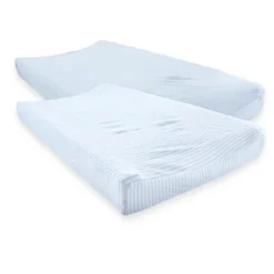 Touched By Nature Baby Boy Organic Cotton Changing Pad Cover, Powder Blue, One Size