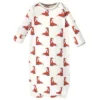 Touched By Nature Baby Boy Organic Cotton Long-Sleeve Gowns 3pk, Boho Fox, 0-6 Months